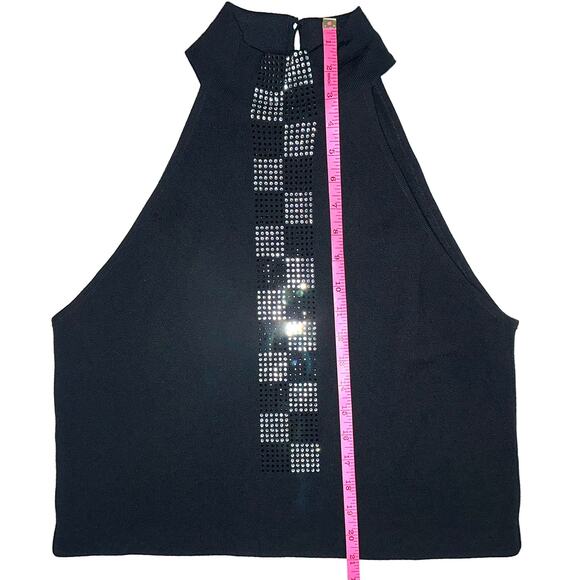Escada Wool Blend Rhinestone Halter Sleeveless Top Size US 12 - Picture 9 of 9